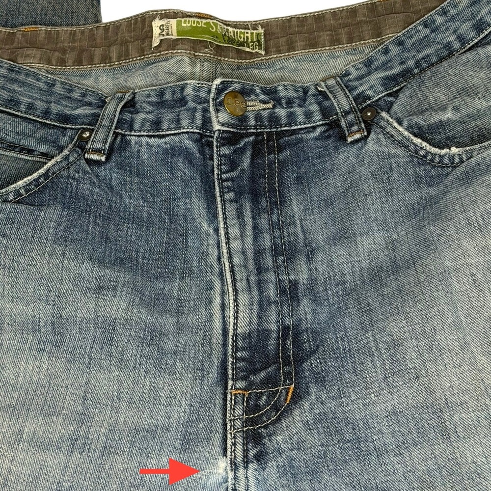 Vintage Y2K 2002 Mens Lee Dungarees Jeans Baggy Loose Fit Skater Grunge 36x32 - Picture 3 of 9